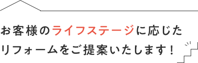 お客様のライフステージに応じたリフォームをご提案いたします!
